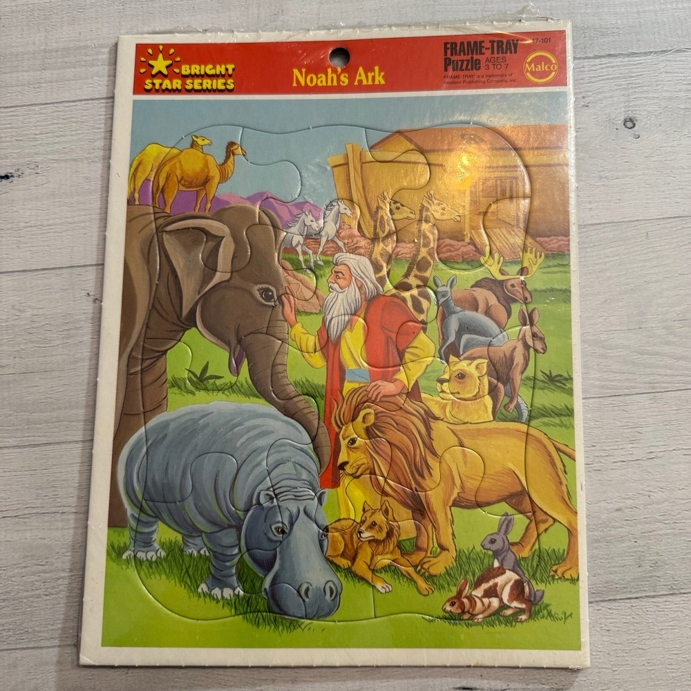 Vintage Bright Star Series Frame Tray‎ Puzzle Noah's Ark NEW